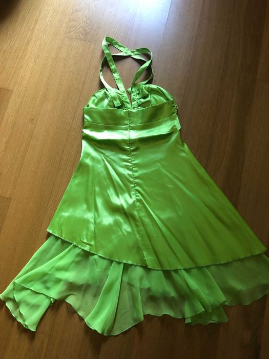 Vestido de festa cetim verde
