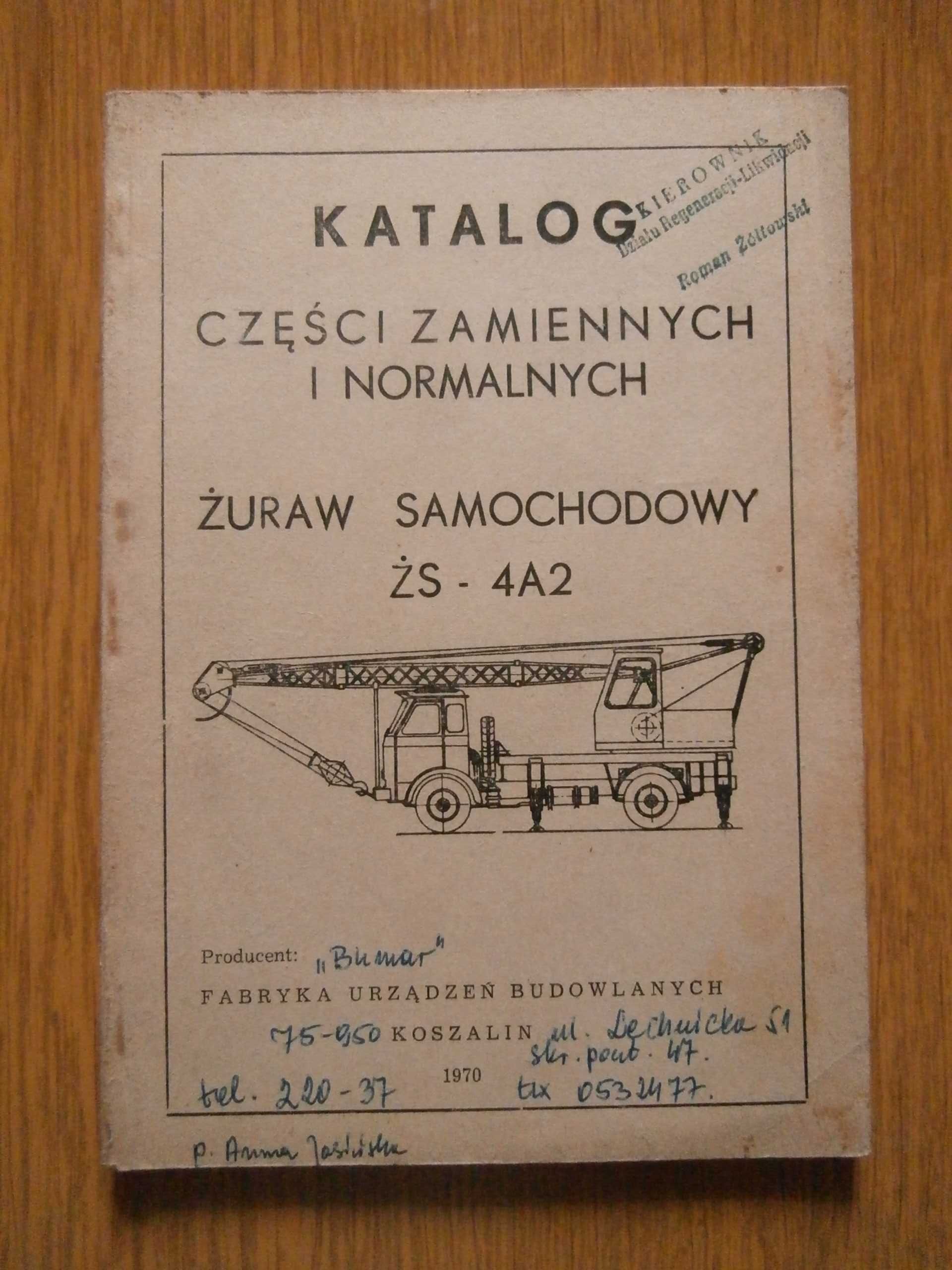 Żuraw samochodowy ŻS-4A2 Katalog części zamiennych