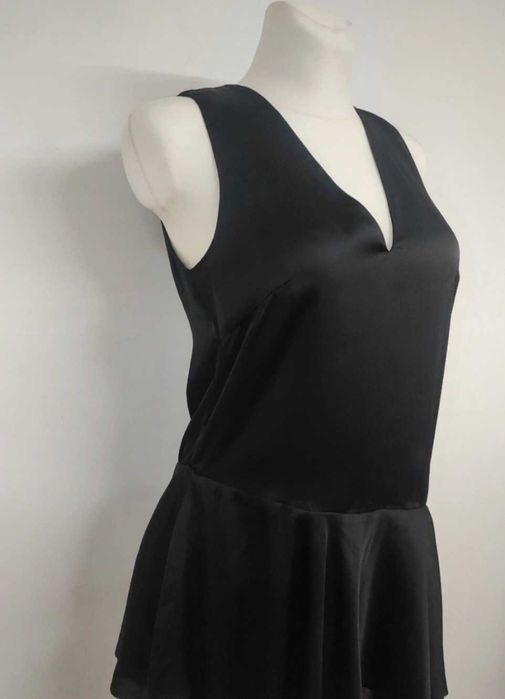 Srebrna metaliczna sukienka mini tunika H&M Premium Conscious Gold 36