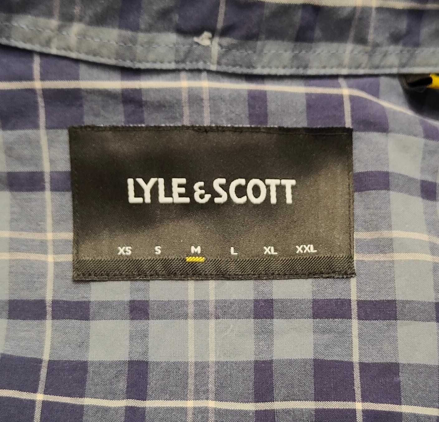 Wr) LYLE & SCOTT męska koszula krótki rękaw kratka Roz.M