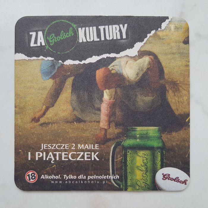 Podkładki pod piwo PINTA, GROLSCH (4 szt.), podstawki, birystyka