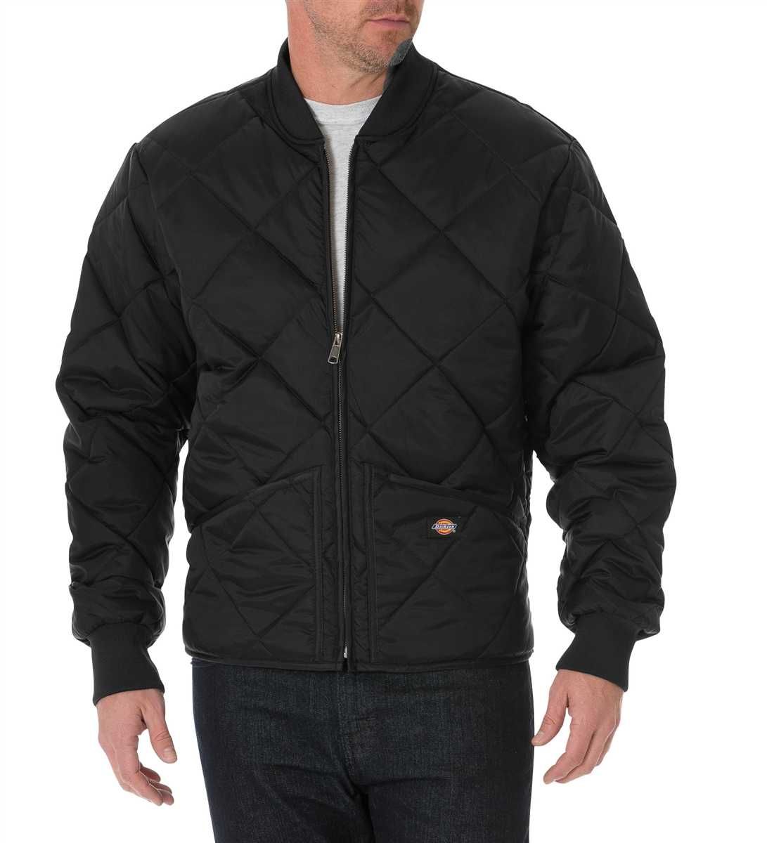 куртка бомбер dickies diamond quilted nylon jacket black