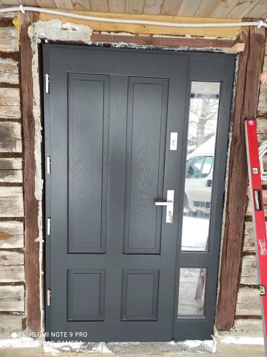 Drzwi wejściowe zewnętrzne drewniane dębowe dostawa gratis