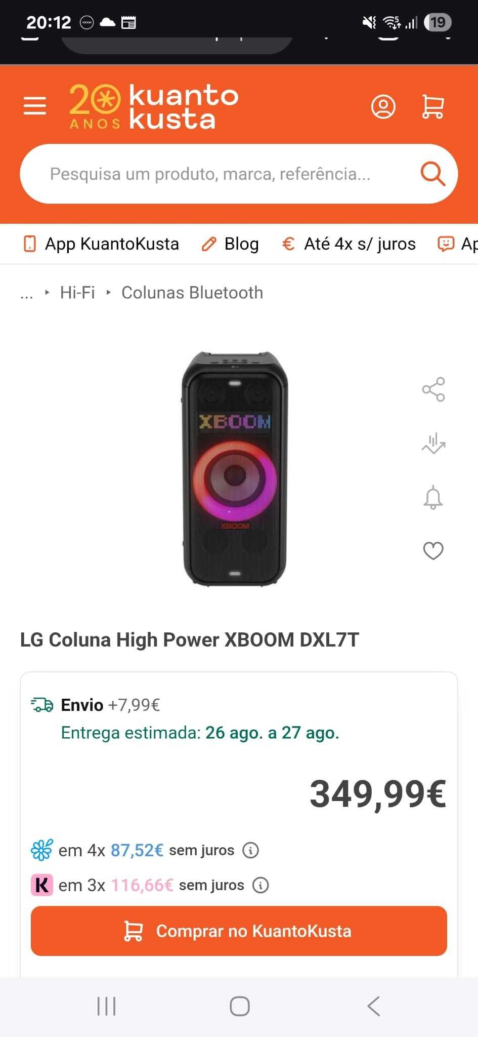 LG coluna High Power XBOOM DXL7T