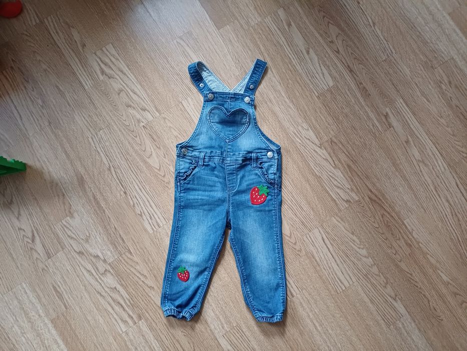 Ogrodniczki H&M 86 dla dziewczynki jeansowe