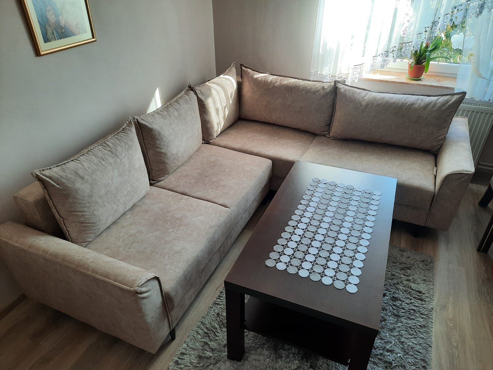 Narożnik sofa kanapa nowoczesny mebel z funkcją spania