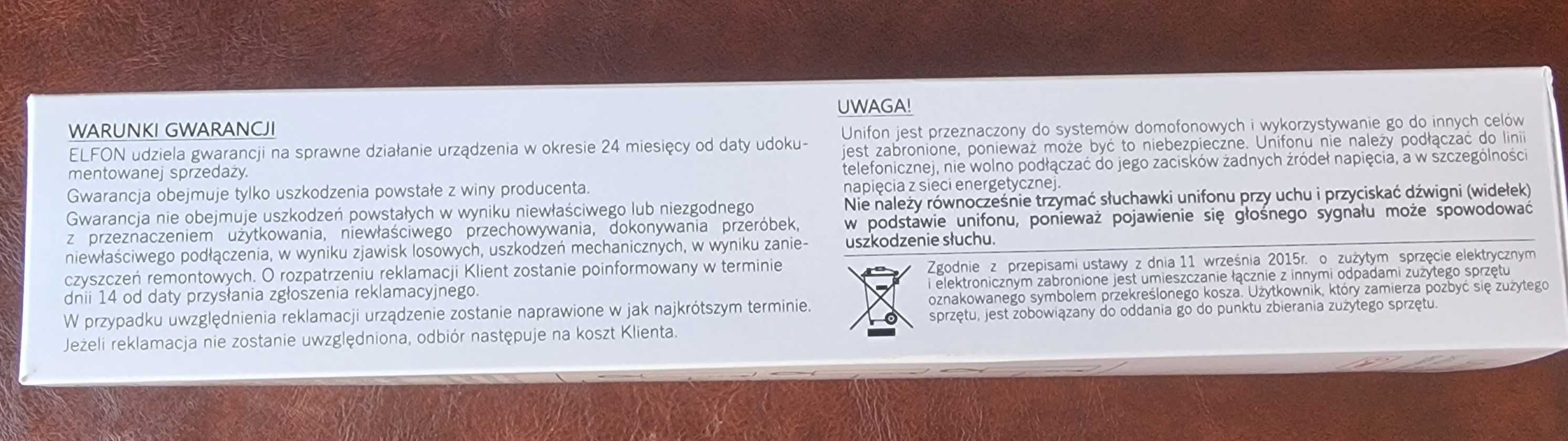 Unifon cyfrowy OP-U7, urządzenie lokatorskie domofonu ELFON biały