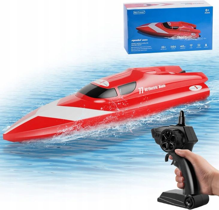 Zdalnie sterowana łódź RC z 2 akumulatorami, 2,4 GHz 15 km/h