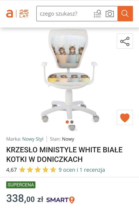Krzesło biurkowe MINISTYLE - białe dziecięce