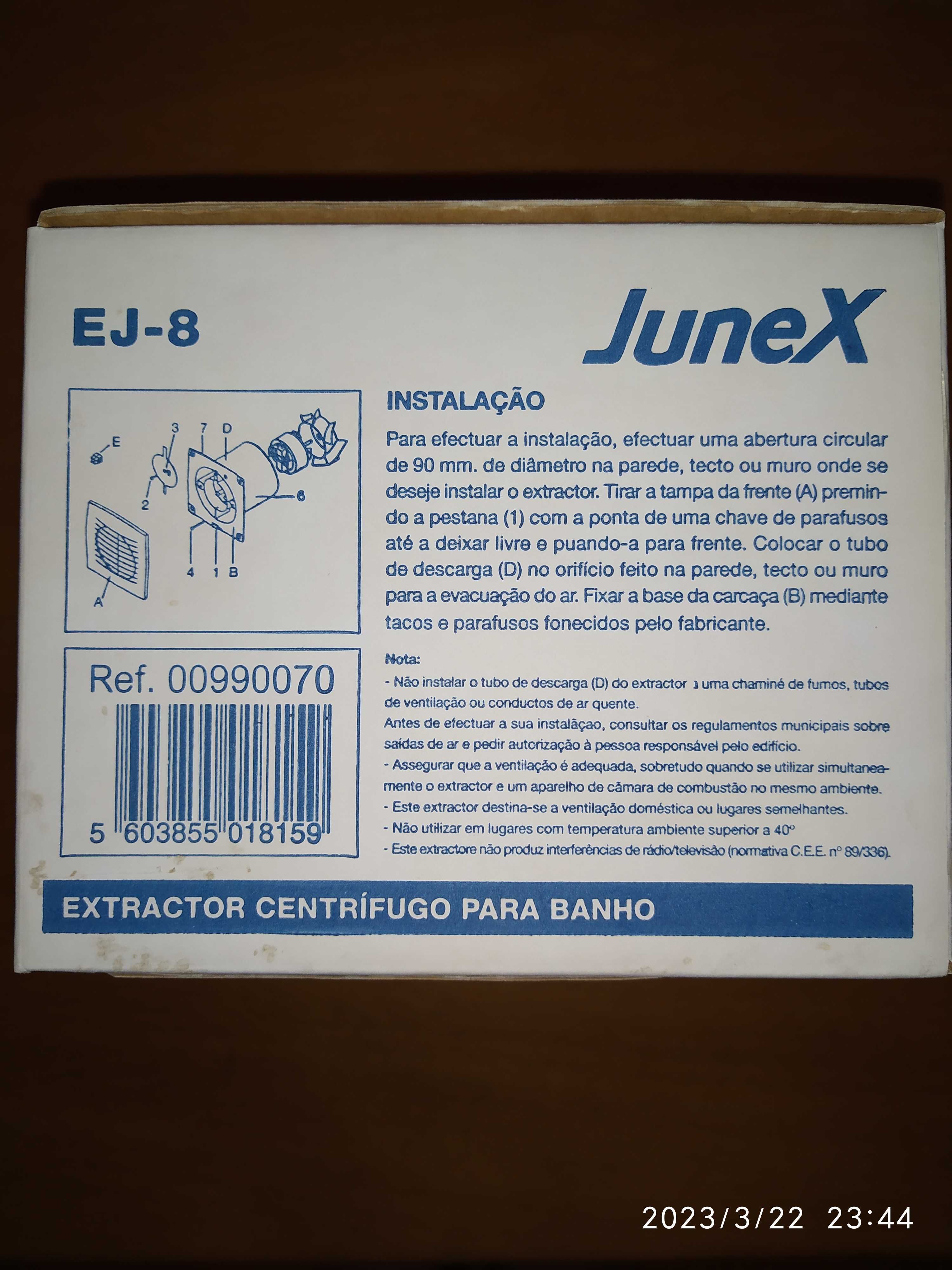 ## extractor centrífugo Junex EJ-8 para casa de banho ##