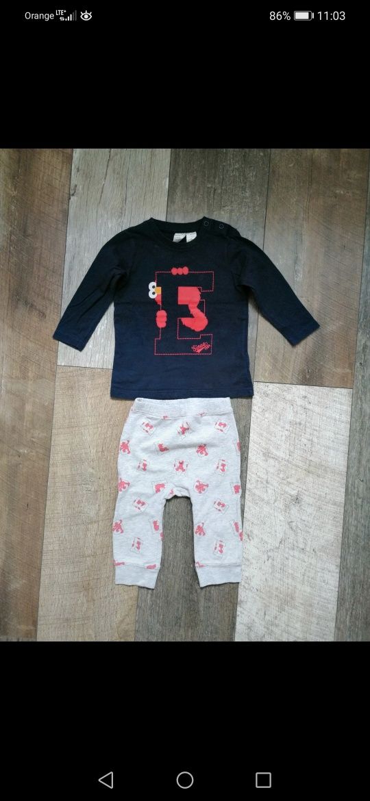 Komplet H&M Elmo 74cm.