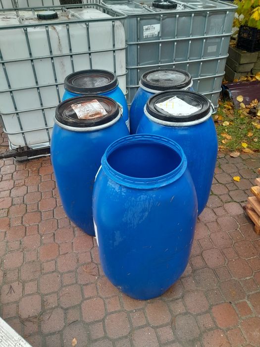 Beczka 130l z klamrą I deklem bańka mauzer