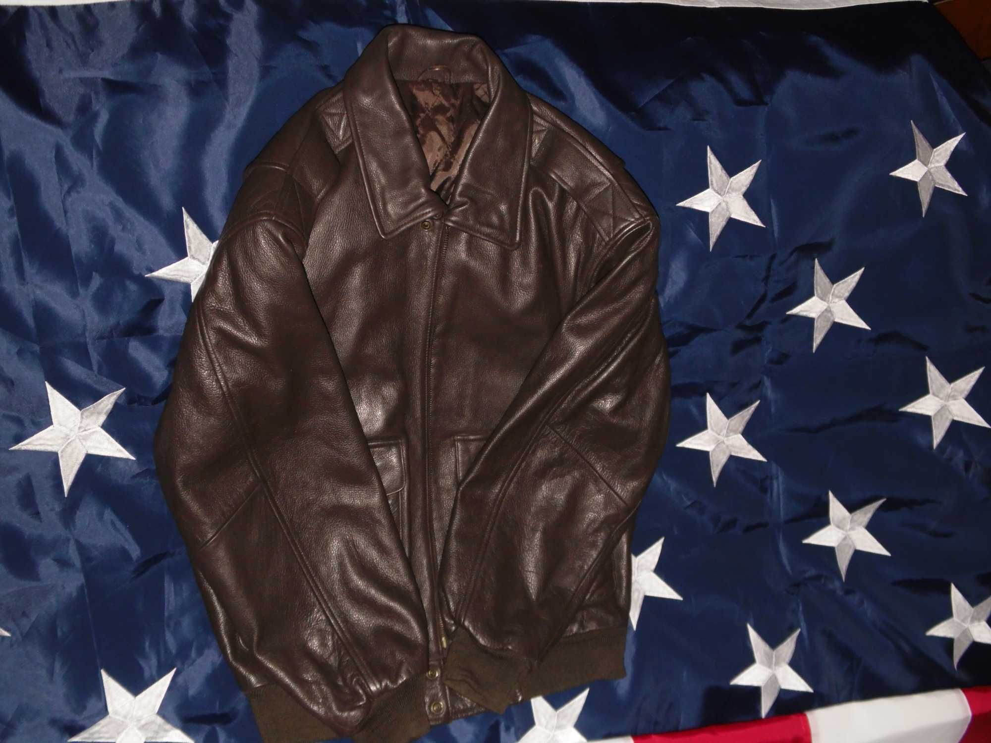 Кожаная куртка пилот бомбер США