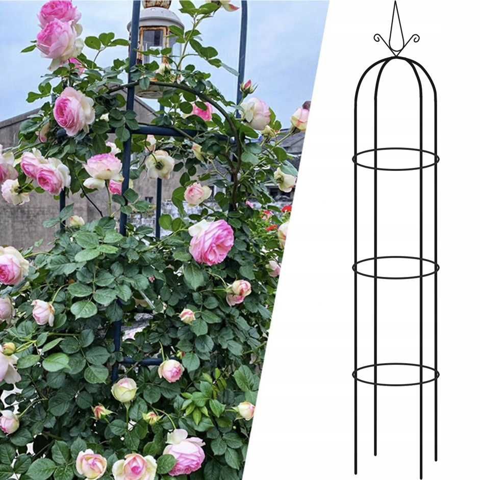 Pergola Ogrodowa na Kwiaty Róże Metalowa Duży Obelisk + Kotwy