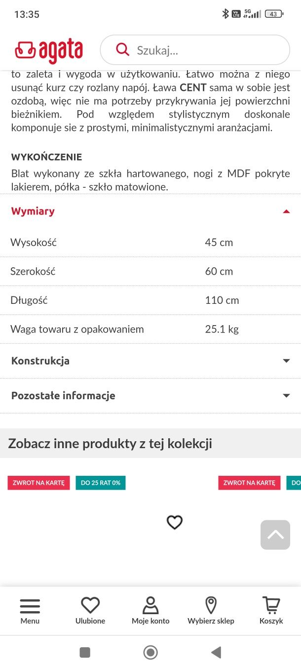 Stolik kawowy z Agaty