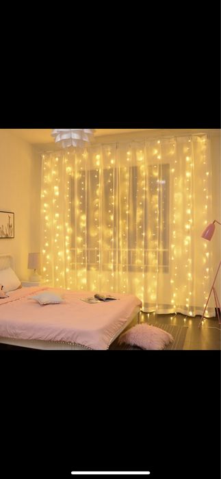 Гирлянда штора роса новогодння новорічні прикраси новый год