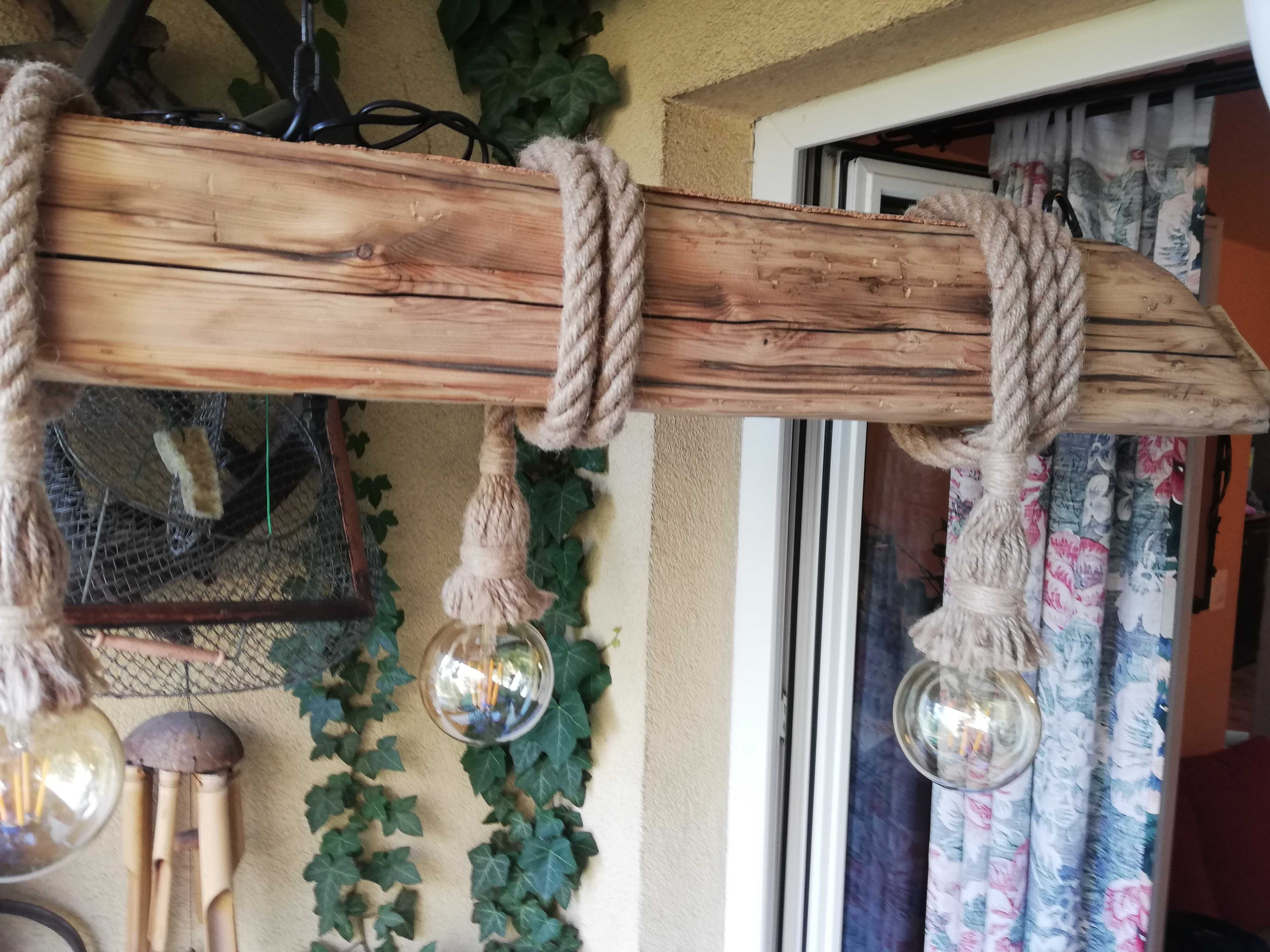 LAMPA ze starej BELKI niepowtarzalna  150cm wysyłka gratis