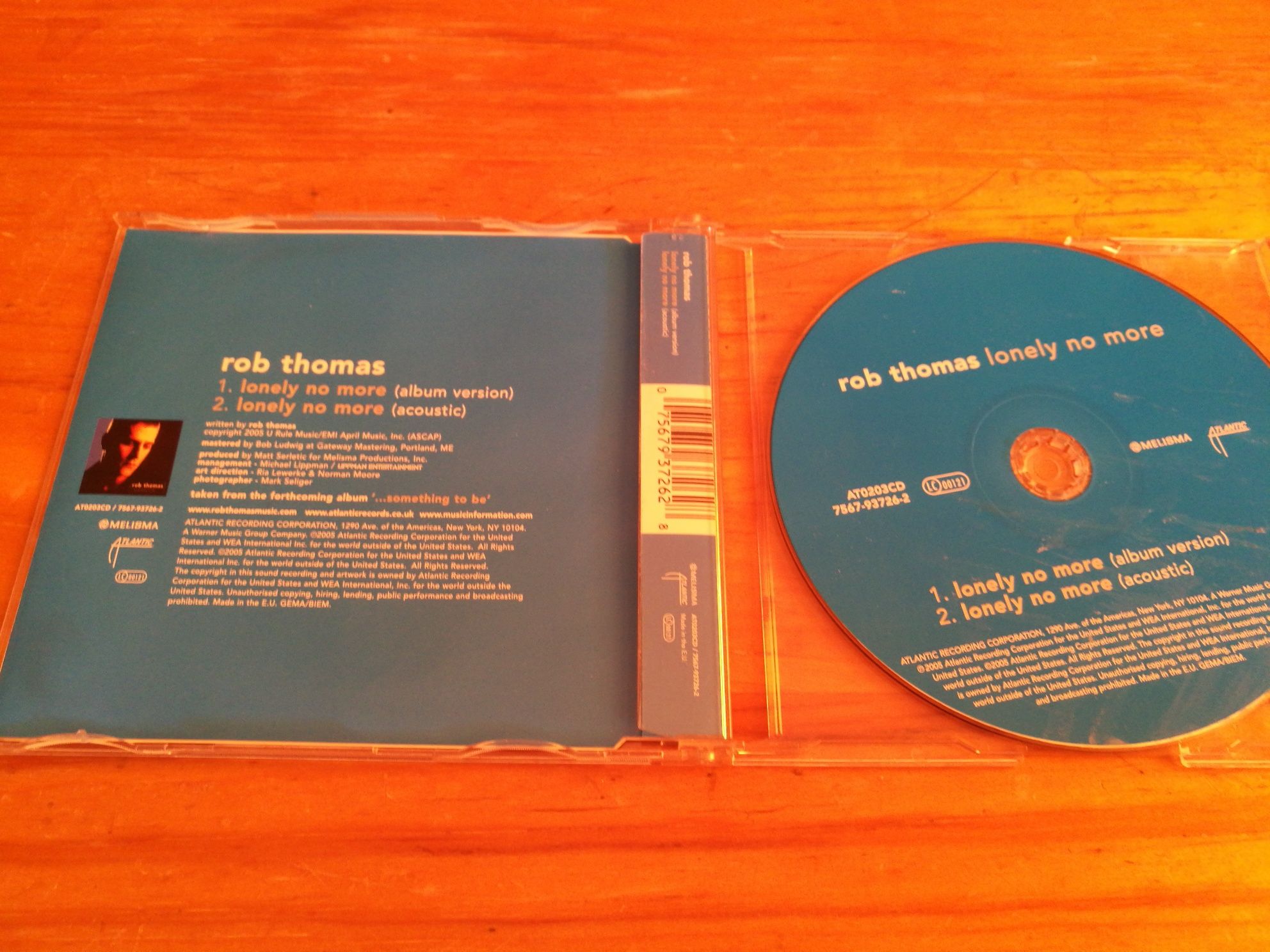 Rob Thomas. LONELY NO more. singiel cd
