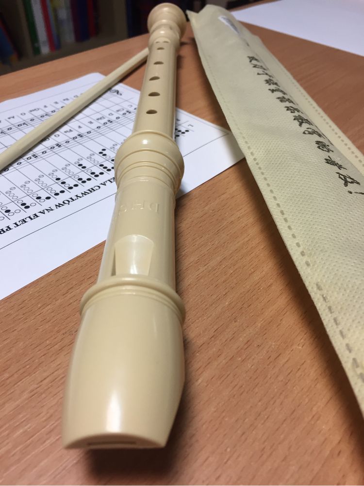 Flet sopranowy prosty - etui, wycior i chwyty w zestawie