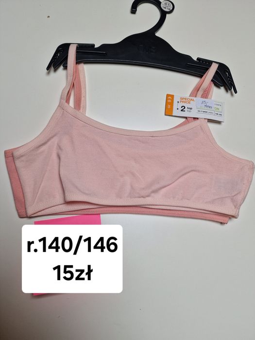 2pak staniki topy dla dziewczynki rozmiar 140/146