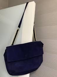 Zara синяя замшева сумка 8387/104