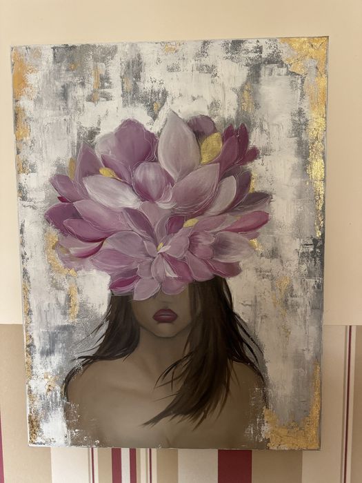 Obraz 50x70 kwiat kobieta