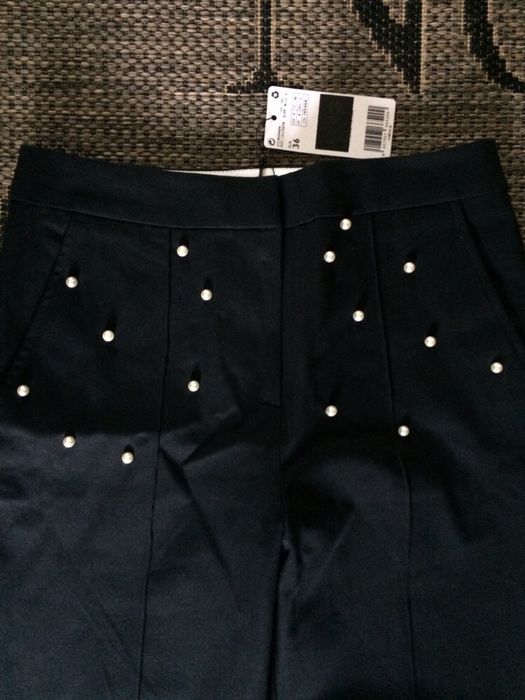 Женские фирменные чёрные брюки штаны прямые С М Манго