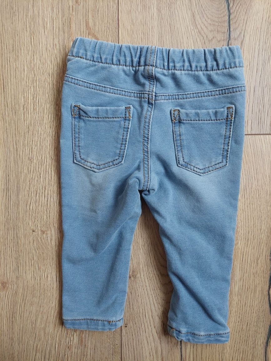 Jasnoniebieskie jegginsy dżinsy na gumce Primark 6-9m 68-74cm