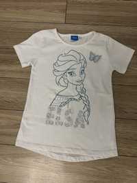Disney Kraina Lodu Elsa biała koszulka rozmiar 122/128cm.