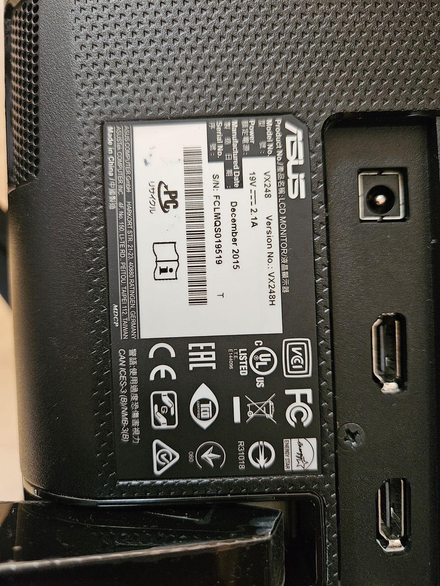 Monitor Asus 24 polegadas FHD