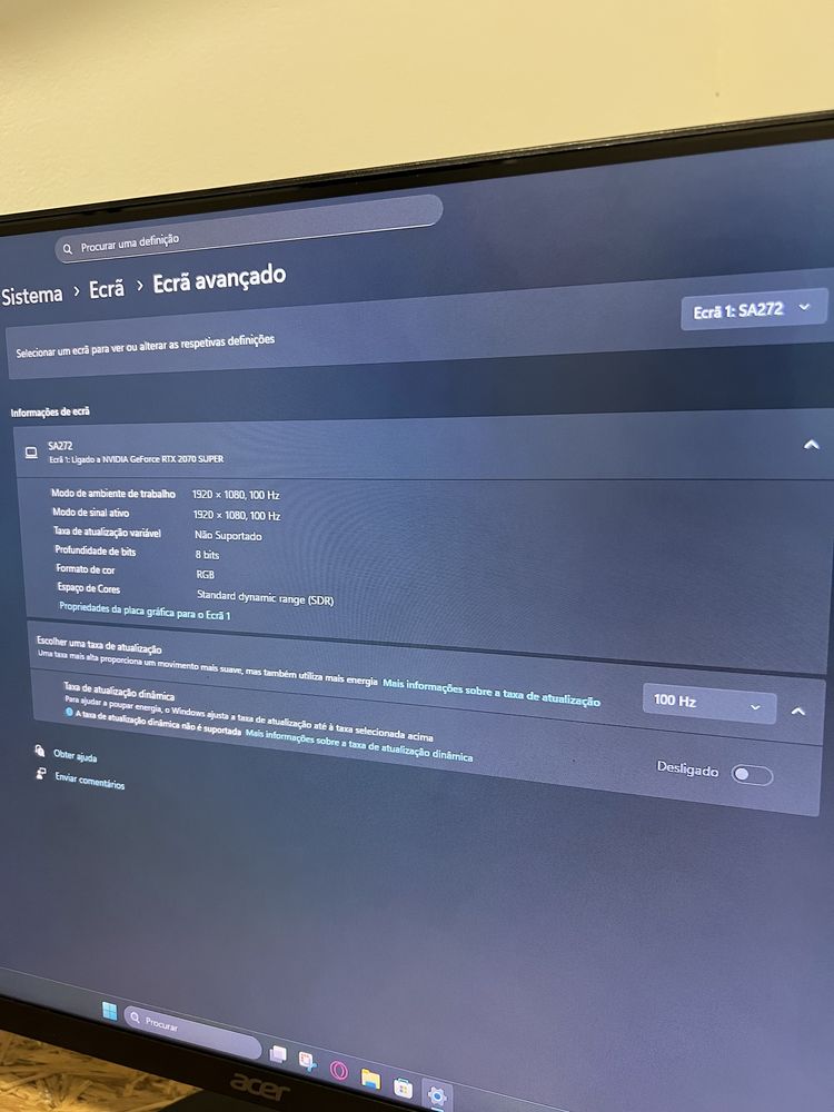 Monitor Acer SA272EBI 27" 100Hz 1ms