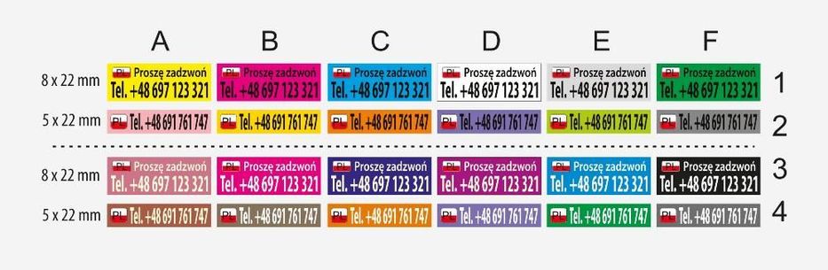 Naklejki na Tipesy, Znaczniki, dla gołębi, na obrączki naklejka