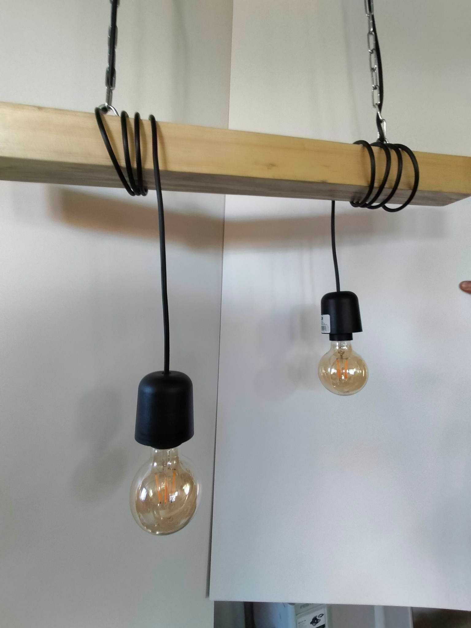 lampa z belki drewnianej :loft