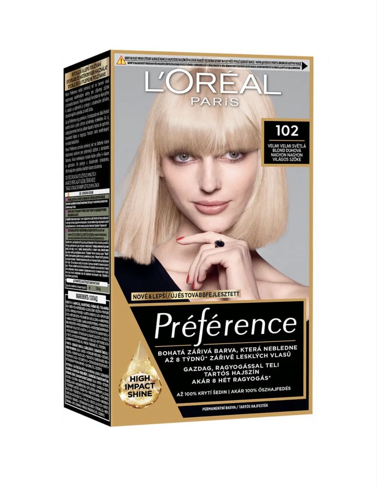 Краска для волос Лореаль Preference 9.1 и 102