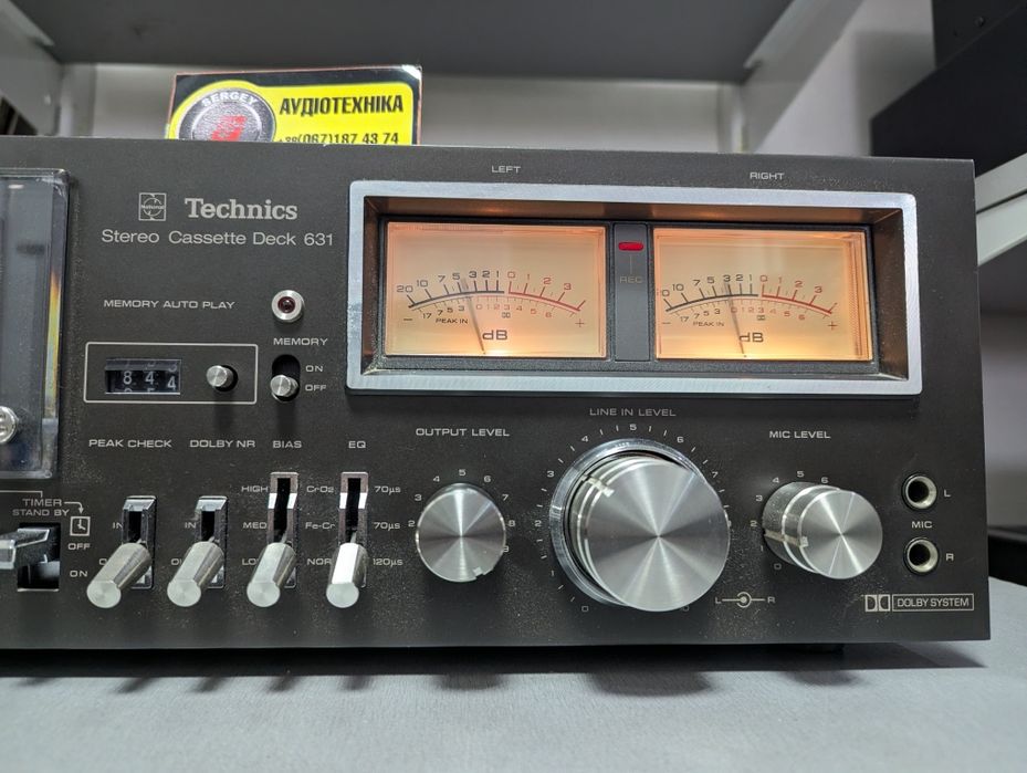 Technics RS-631. Stereo Cassette Deck. Memory! Timer! Вес 8кг. JAPAN