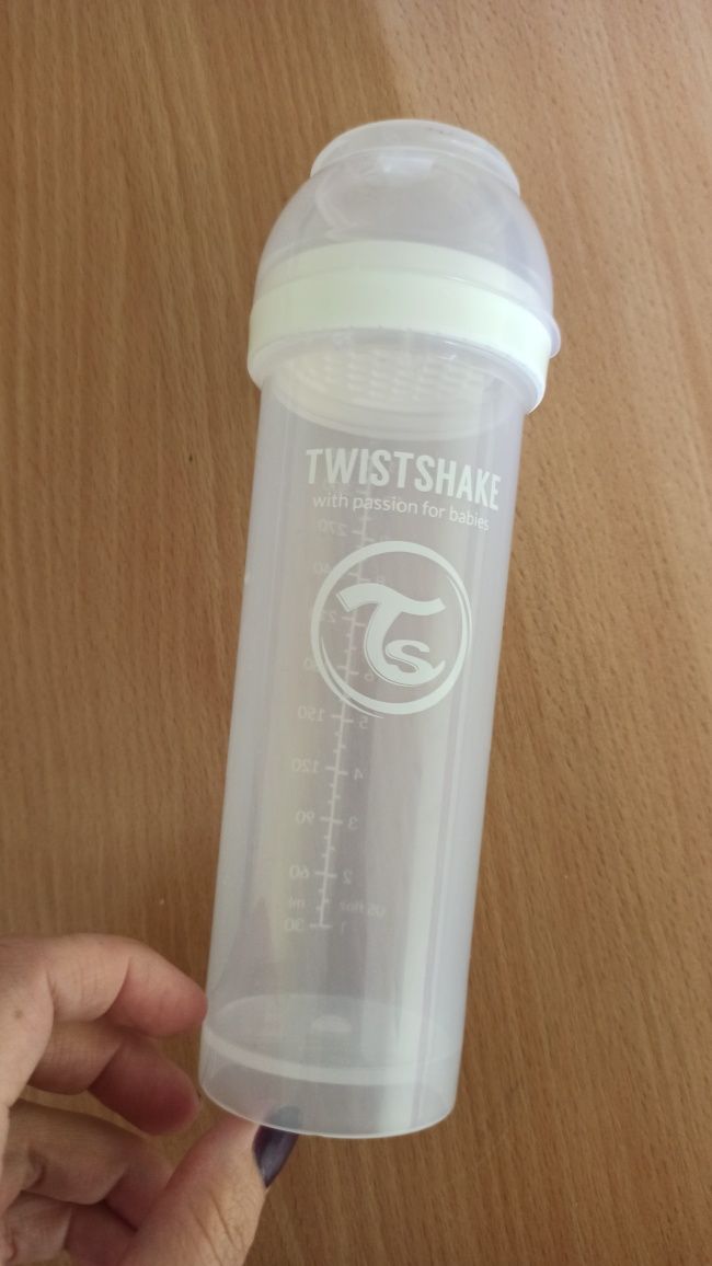 Butelka twistshake 330 ml biała