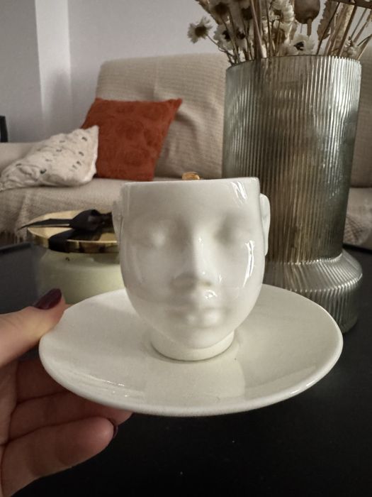 Filizanki ceramiczne ende ceramics biale zlote