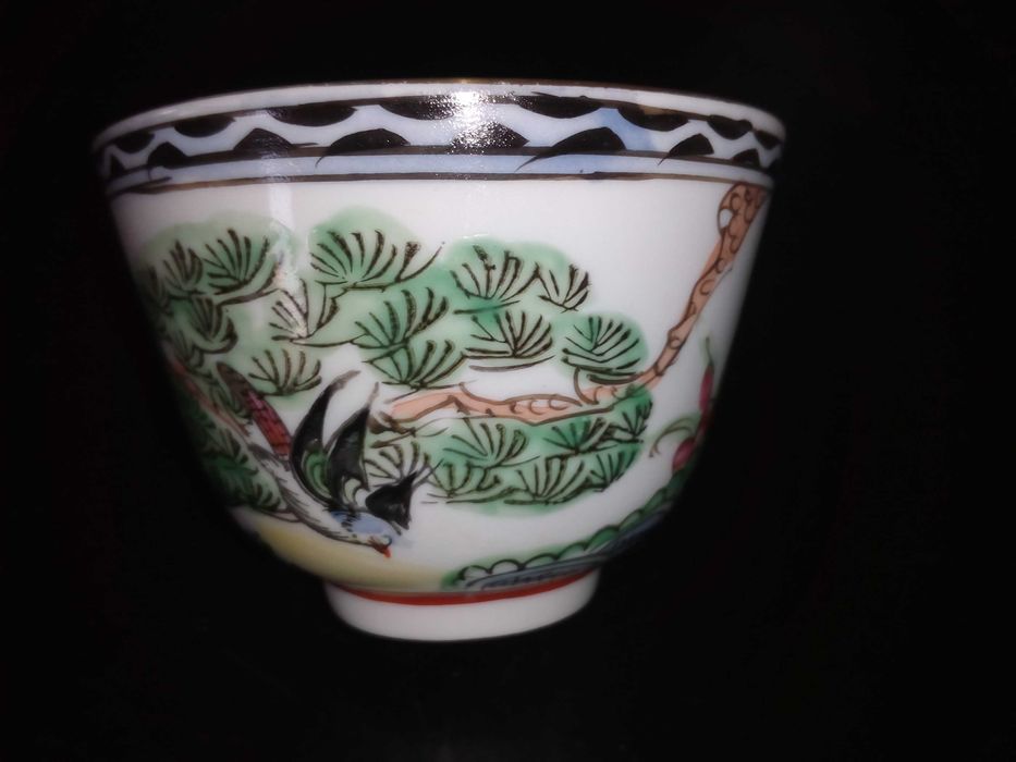Conjunto de 7 taças de porcelana Chinesa muito antigas