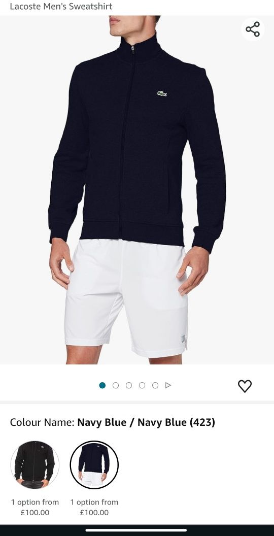 Зіпка LACOSTE total black old money (Розмір S)