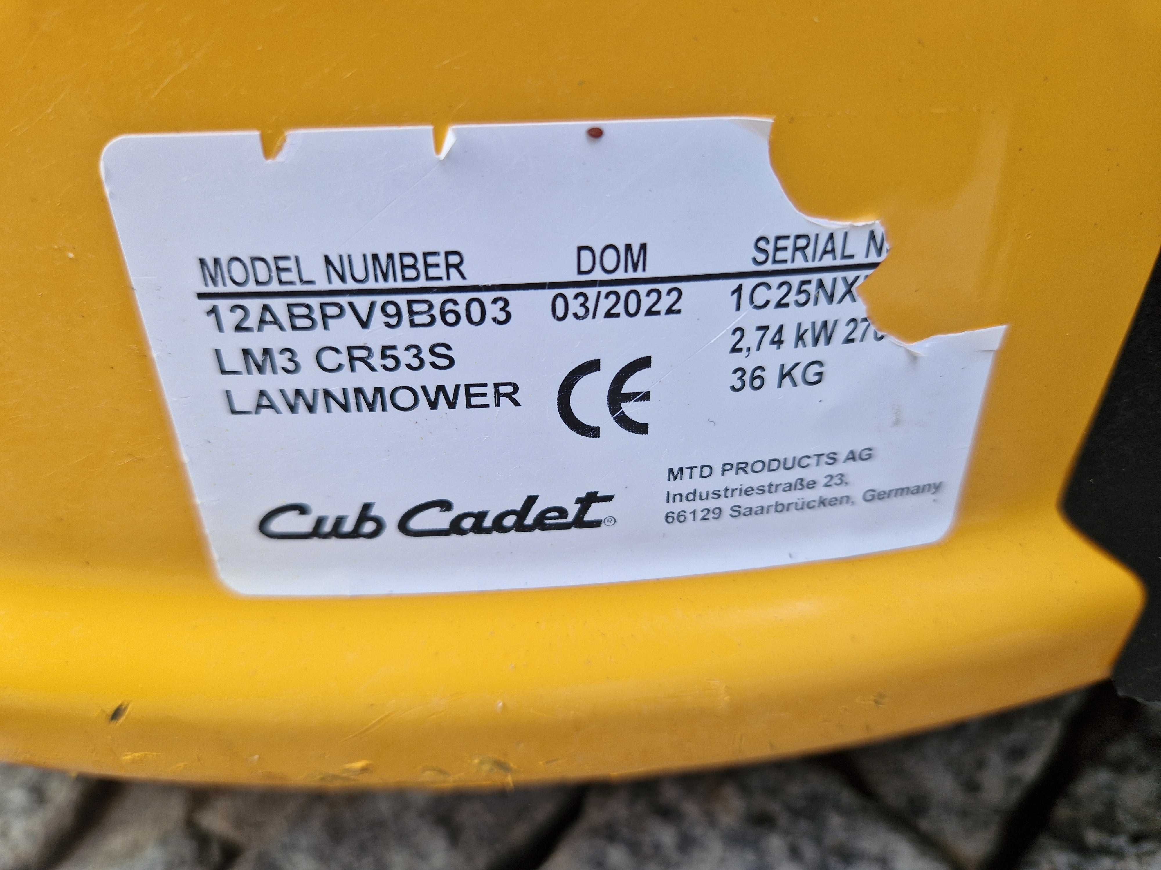 Kosiarka spalinowa CUB CADET CR53S - B&S napęd MYSPEED - po serwisie!