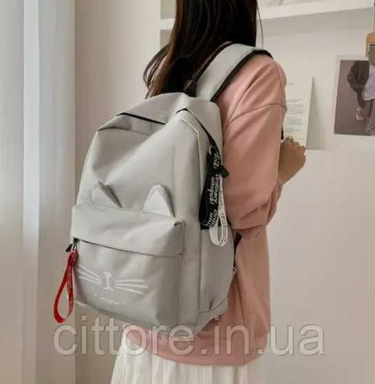 подростковый рюкзак новый серый в школу - Цвет серый