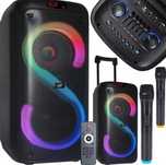 RGB Głośnik bluetooth LTC 2x8 400W, 2 mikrofony i pilot USB/SD/AUX 720