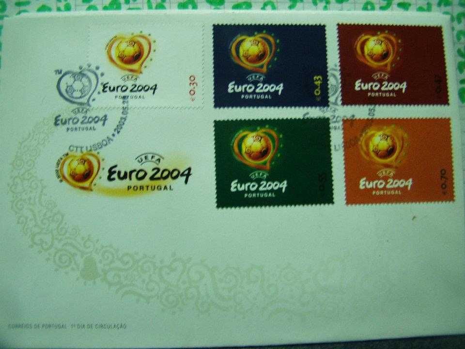 Envelopes com selos do EURO 2004