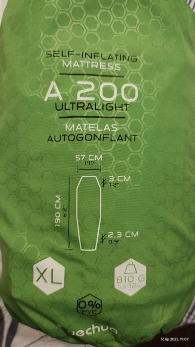 Materac FORCLAZ A200 Ultra-Lekki XL samo pompujacy