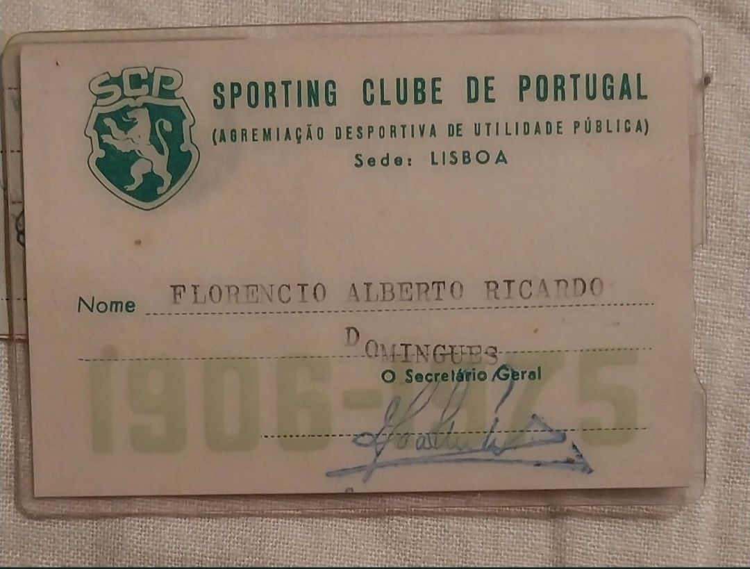 Caricatura com mais de 60 anos, particular, e respectivo cartao sócio