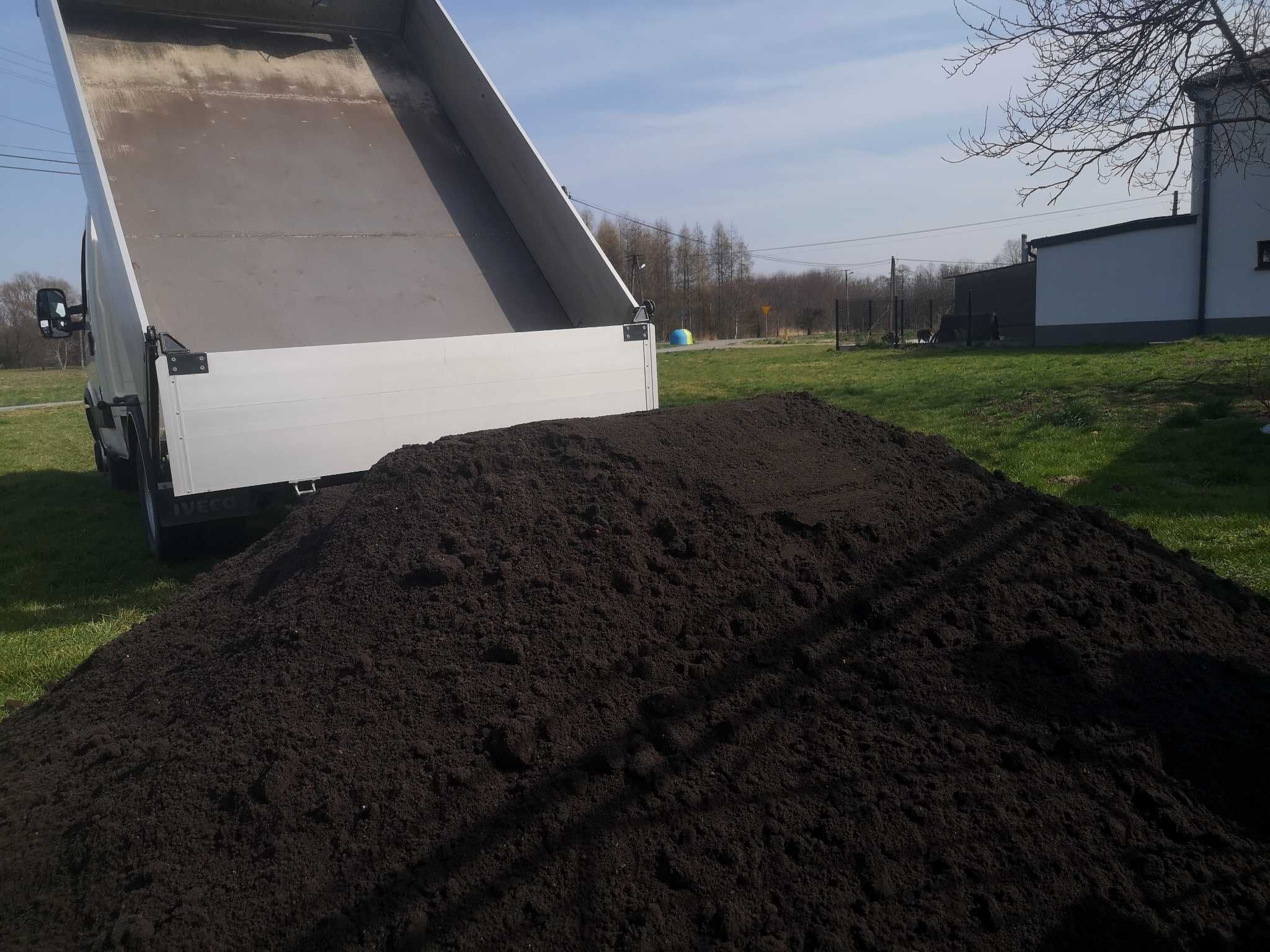 Humus ziemia siana Czarnoziem pod trawnik warzywa transport wywrotką