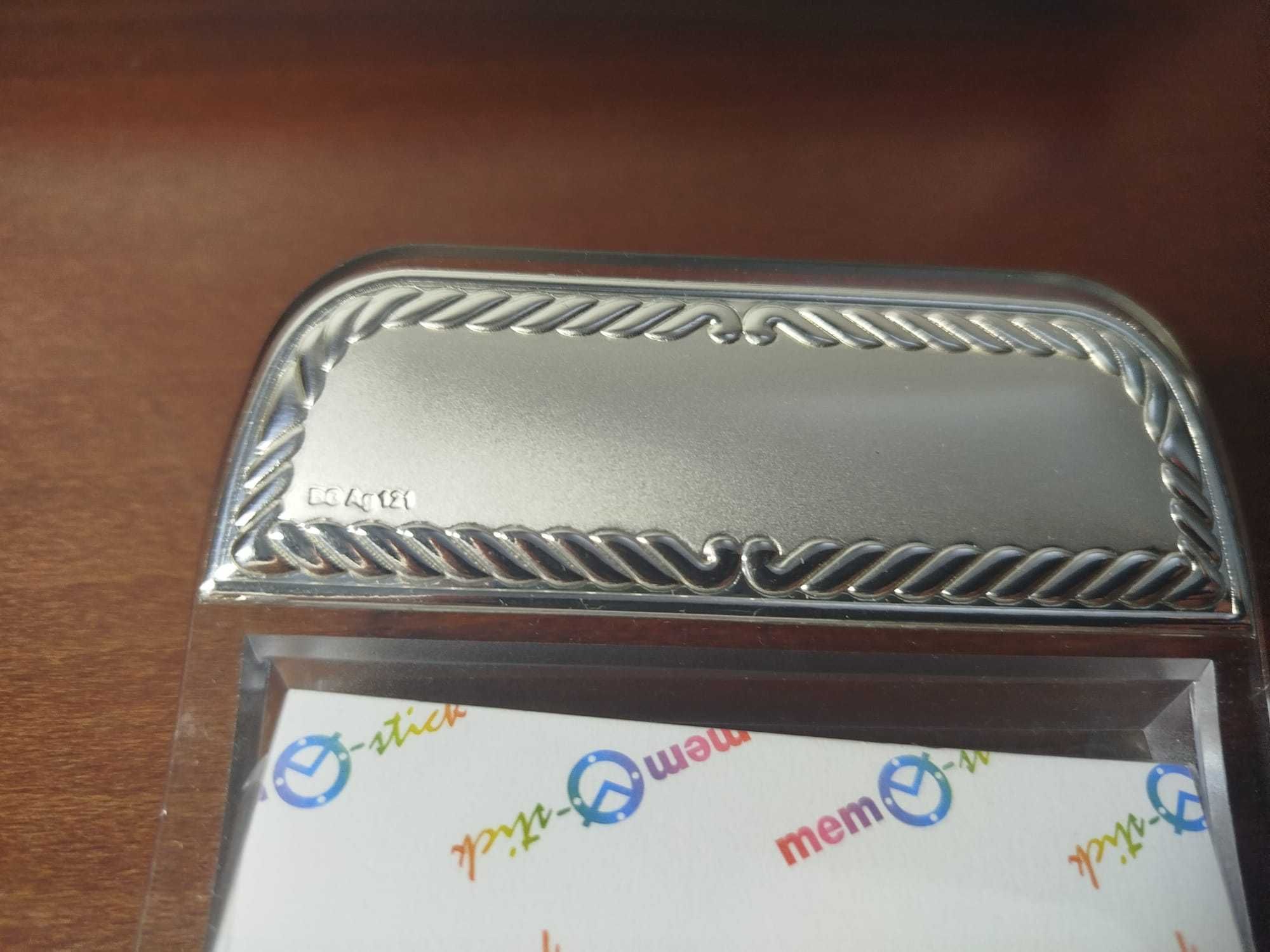 Conjunto Bagutta de prata - Caneta + suporte postite + Porta Envelopes