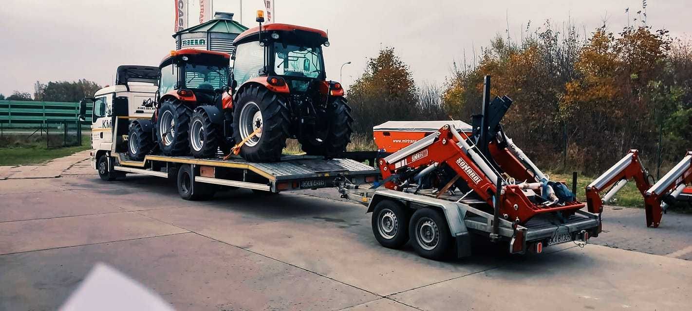 TANI transport maszyn rolniczych budowlanych, pomoc drogowa laweta