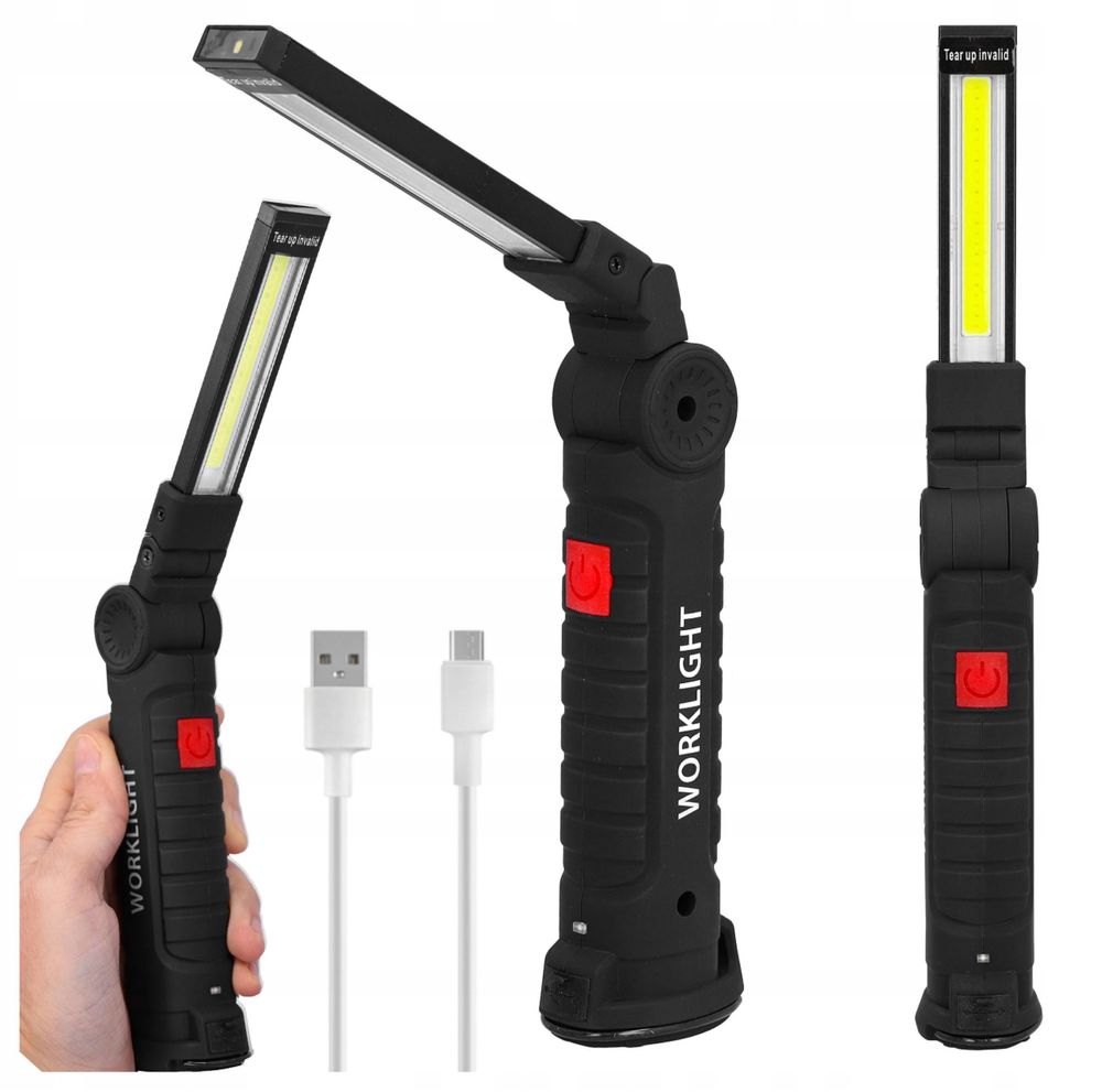 Latarka warsztatowa led akumulatorowa COB robocza USB 5w1