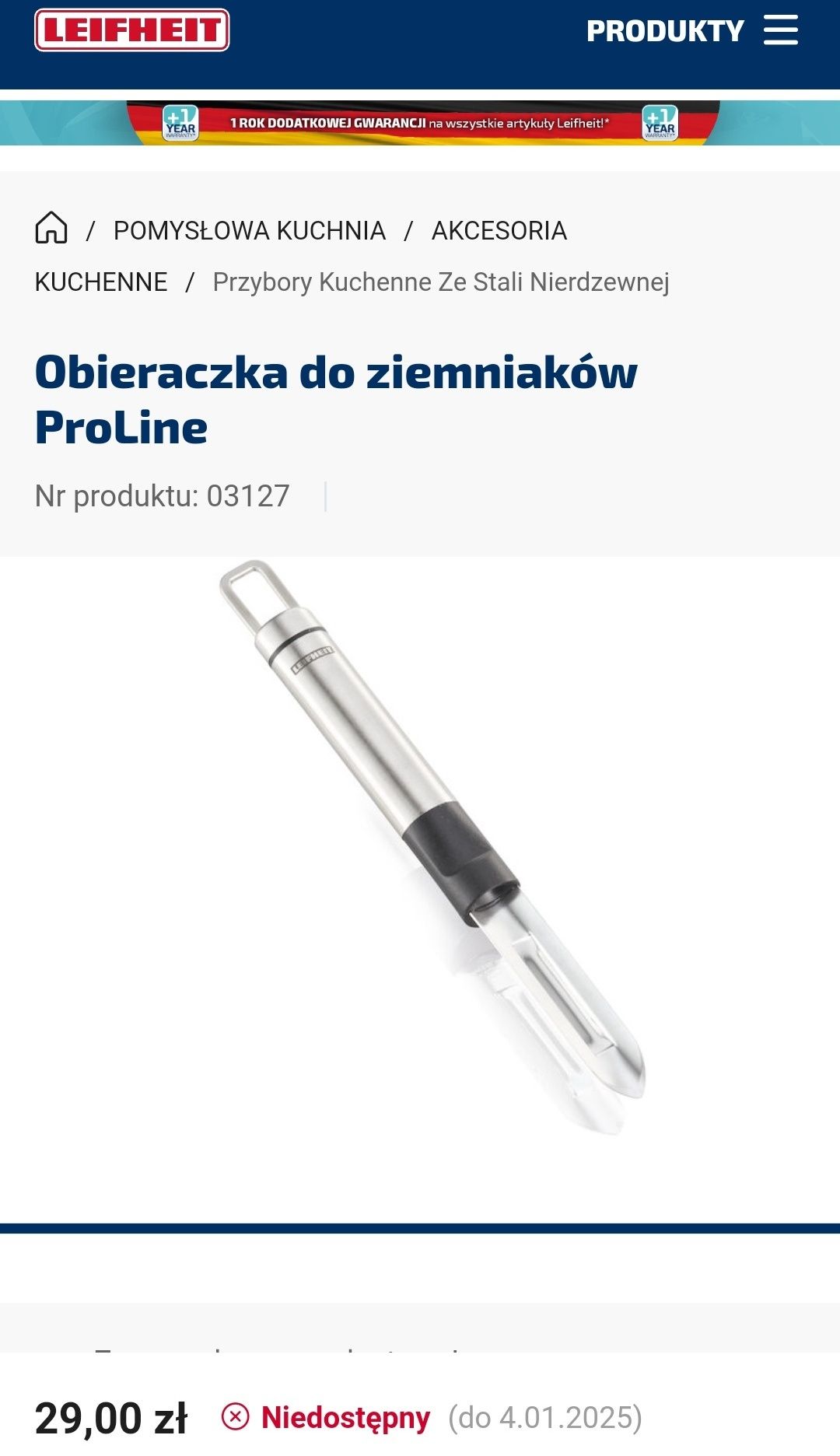 LEIFHEIT obieraczka do ziemniaków 03127 Kartoffelschaeler